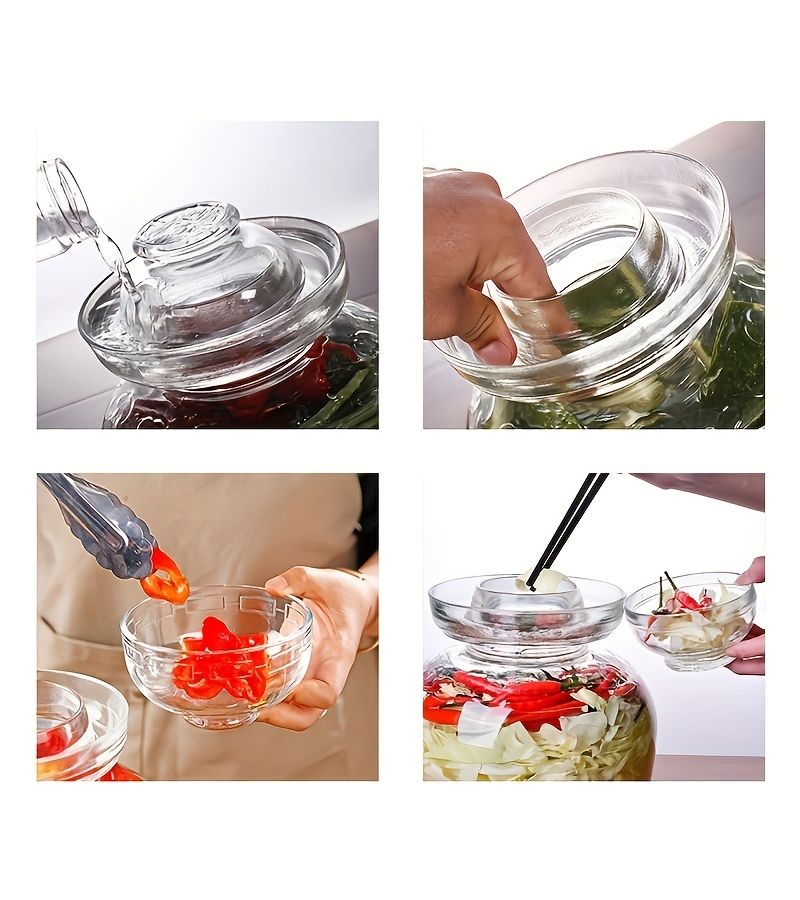 Thickened Glass Pickle Jar 1.5L with Water-Seal Lid for Kimchi - Image 5