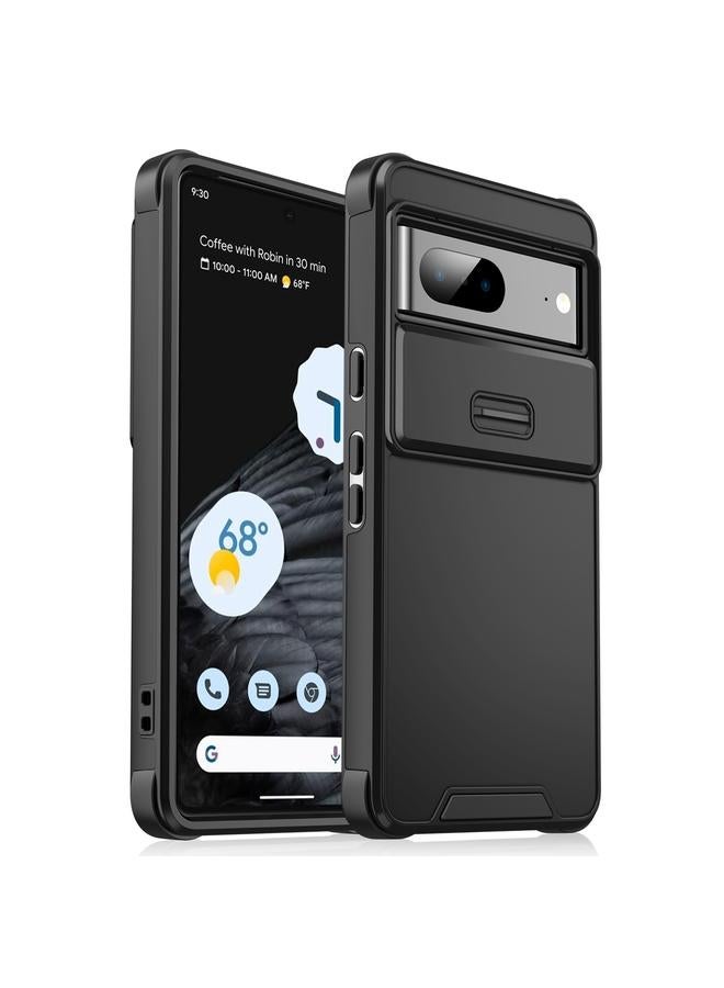 جراب هاتف Google Pixel 7 Sliding Camshield TPU + PC (أسود)