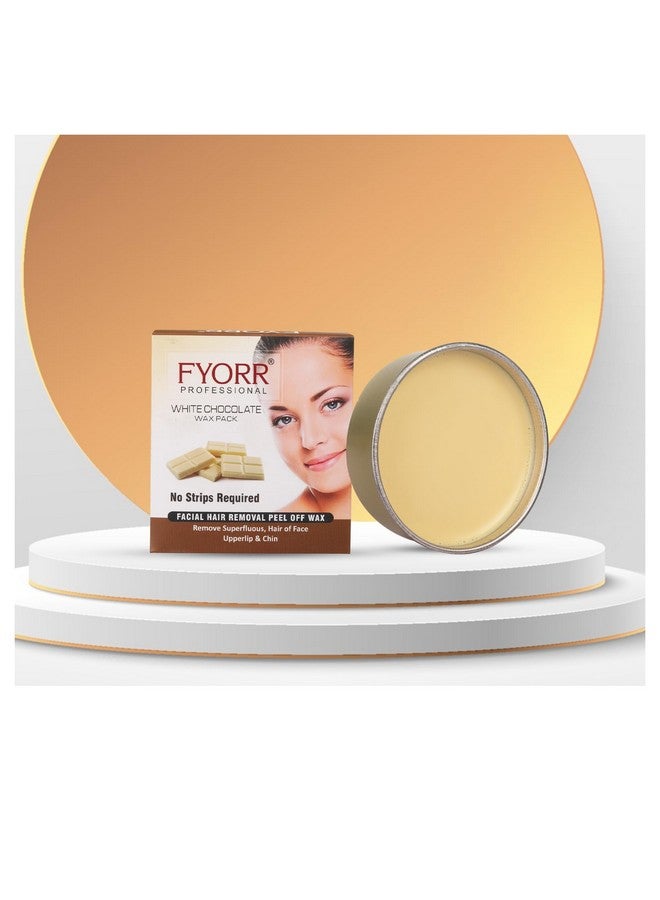 FYORR women NonSticky Smooth 80Gram White Chocolate Katori Peel-Off Wax For Upper Lip, Facial Hair, Eyebrow, Body, Thigh Hair Removal | Free Waxing Wooden Spatula - Image 1