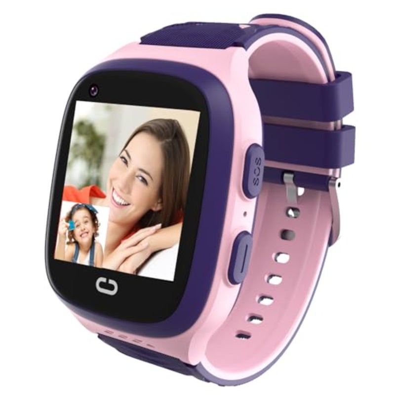 ساعة ذكية 4G GPS Tracker - ساعة ذكية مع مكالمات فيديو في اتجاهين و7 ألعاب ألغاز دردشة صوتية SOS وضع المدرسة عداد الخطى Geo-Fence شاشة تعمل باللمس وساعة ذكية للأولاد والبنات - Image 1