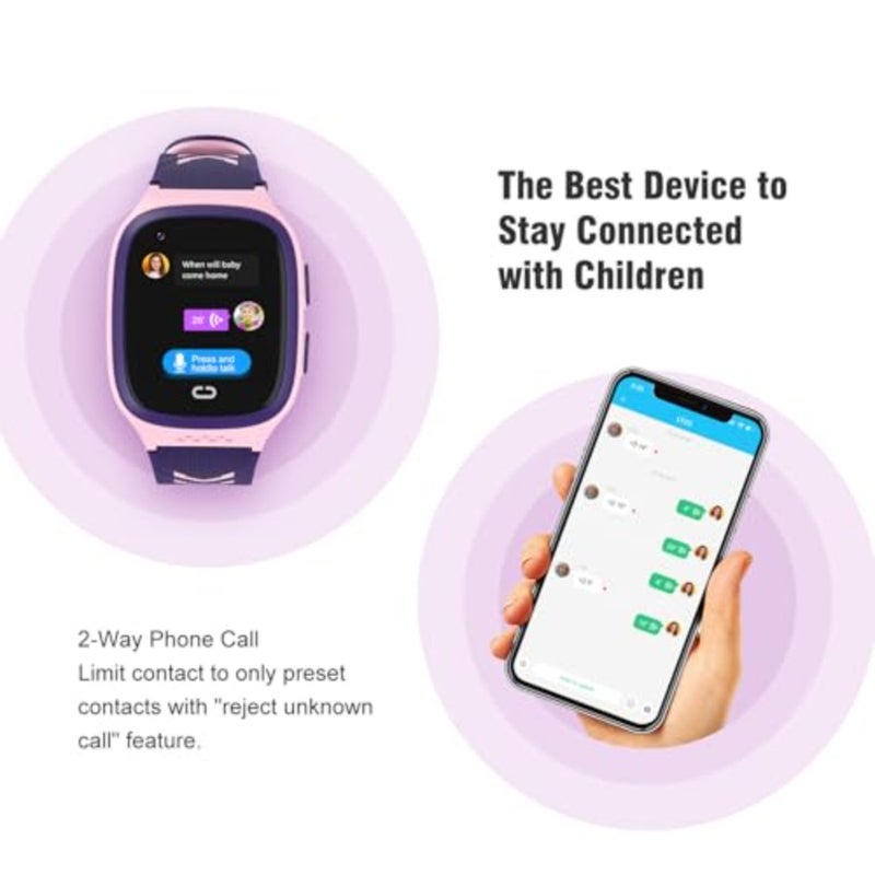 ساعة ذكية 4G GPS Tracker - ساعة ذكية مع مكالمات فيديو في اتجاهين و7 ألعاب ألغاز دردشة صوتية SOS وضع المدرسة عداد الخطى Geo-Fence شاشة تعمل باللمس وساعة ذكية للأولاد والبنات - Image 5