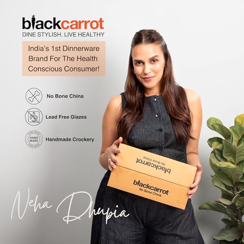 BLACKCARROT Ceramic Bowl Set of 6 | Microwave & Dishwasher Safe | Pattern : Black Splash | Ideal for Snacks, Soup, Rice, Dal, Curries, Sabji - Image 5