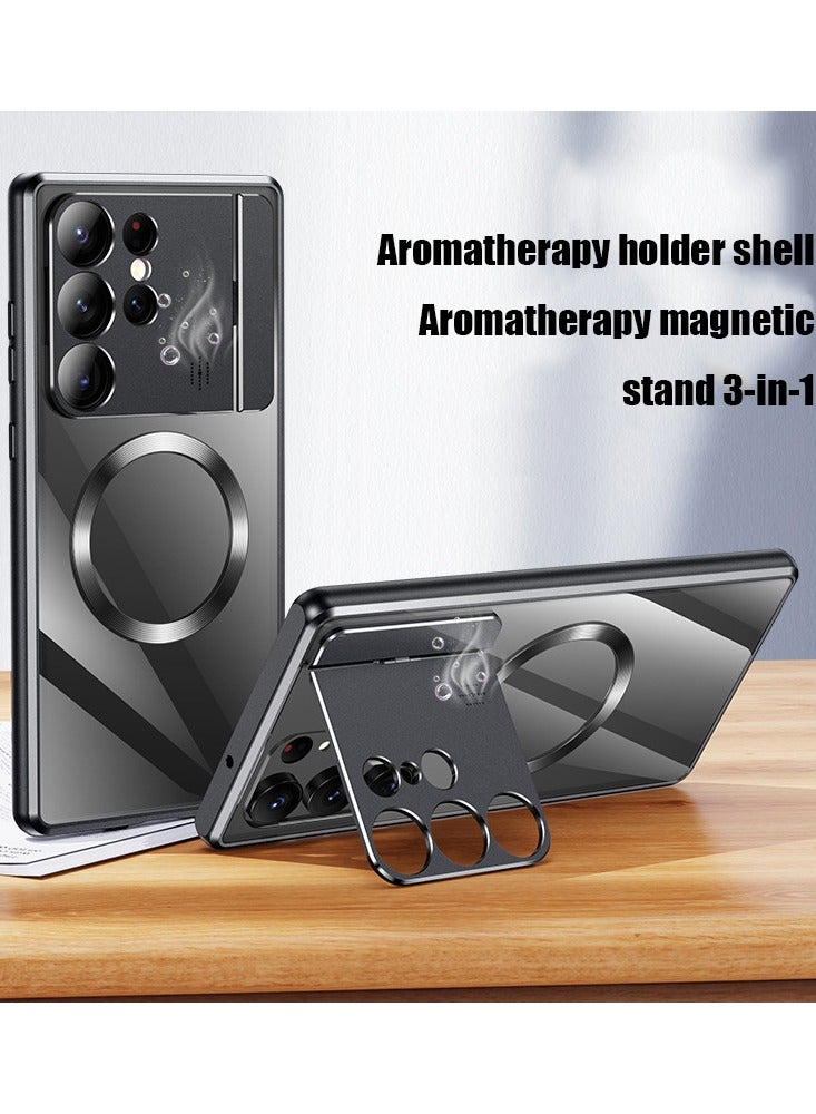 NIBEMINENT For Samsung S23ultra Phone Case S22ultra Phone Case S21ultra Aromatherapy Magnetic Stand Shell Metal Protective Case New - Image 2