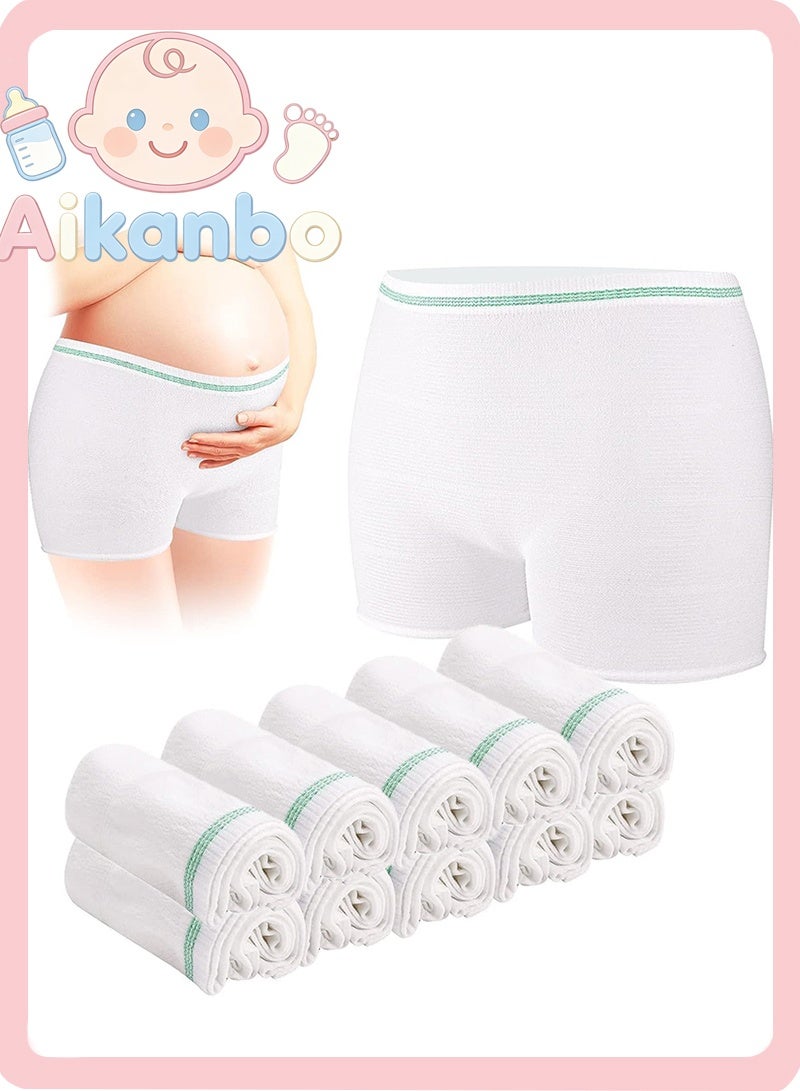 Aikanbo 10 Pcs Disposable Maternity Postpartum Panties, High Waist Breathable Mesh Panties C Section, Maternity Underwear Postpartum Hospital Recovery Maternity Briefs for Women - Image 1