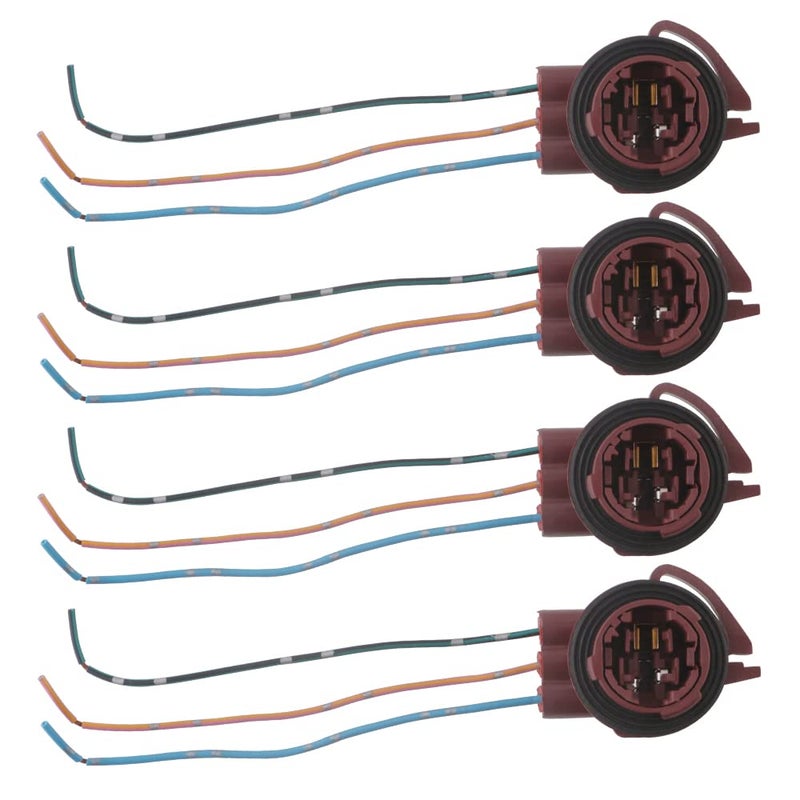 Qasim 3156 3157 PreWired Harness Sockets T25 Bulb Sockets Female Adapter Turn Signal Tail Stop Rear Brake Light Base Harness Plugs ConnectorsPack of 4
