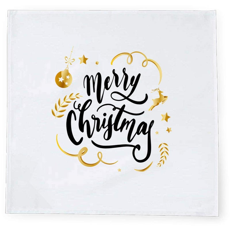 Khakee 6 Pcs Christmas Theme Tafta Silk Table Napkins 10x 10 for Xmas Decoration Christmas OrnamentsChristmas Gift npxmas316P - Image 2