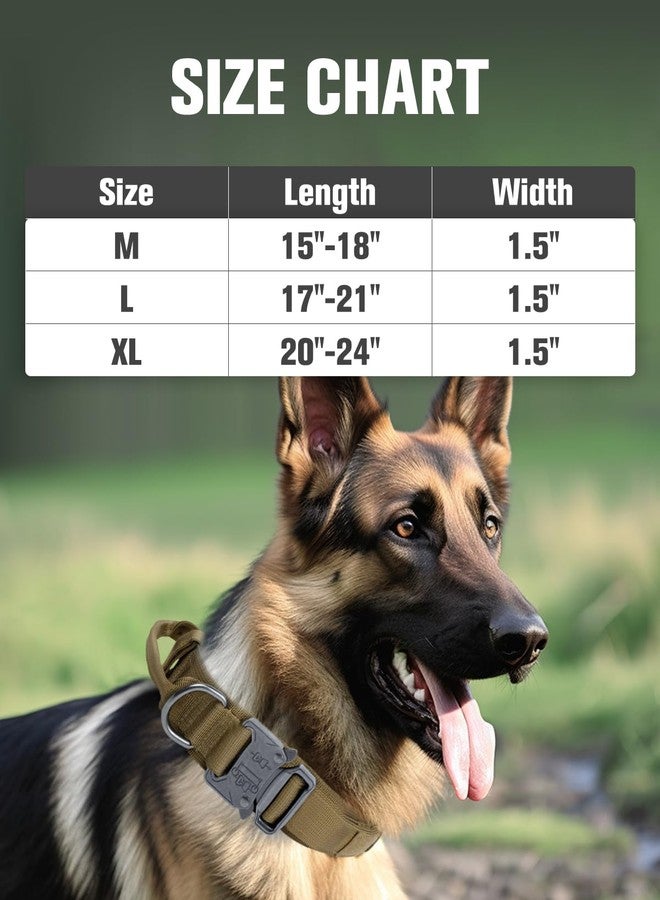Joytale Tactical Dog Collar with Handle, Heavy Duty Military Dog Collar with 2 Patches for Training, Adjustable Tactical Collars for Large Dogs, Khaki, L - Image 5