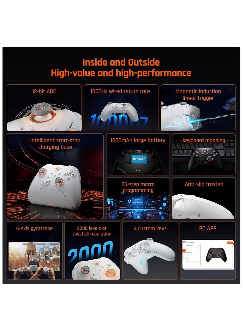 BIGBIG WON Wireless Controller Gale PC Controllers Motion Aiming, Hall Trigger, 4 Custom Buttons, App Control Game Controller for PC/Switch/iOS/Android Wireless Gaming with Charging Dock - Image 2