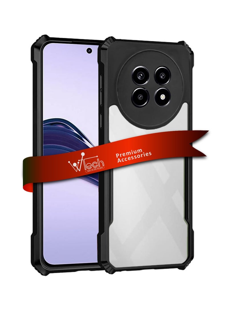 Wtech Realme 13 Pro / Realme 13 Pro+ / Realme 13 Pro Plus 5G 2024 Hybrid TPU Silicone With Raised Armour Bumpers Slim Case Cover - Black - Image 1