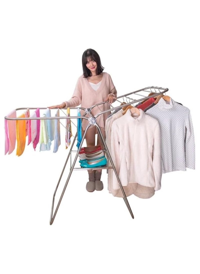 VIO Stainless Steel Cloth Drying Rack 6 Bar Foldable Collapsible Space Saving Laundry Clothes Dryer Stand for Home Indoor Outdoor Durable Easy Storage Durable Adjustable Rust Resistant  - Image 5