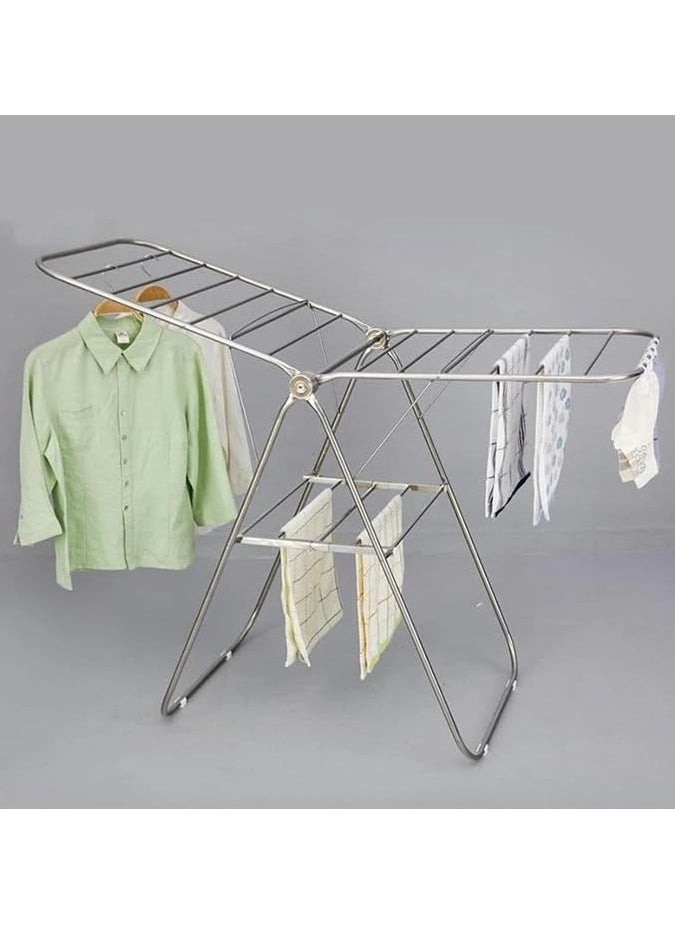 VIO Stainless Steel Cloth Drying Rack 6 Bar Foldable Collapsible Space Saving Laundry Clothes Dryer Stand for Home Indoor Outdoor Durable Easy Storage Durable Adjustable Rust Resistant  - Image 4