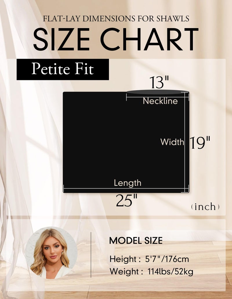 PULI Women Capri Poncho Sweater Petite Cropped Versatile Shawl Slender Frame Fit Soft Knit Wraps Cowl Neck Short Tops Black - Image 4