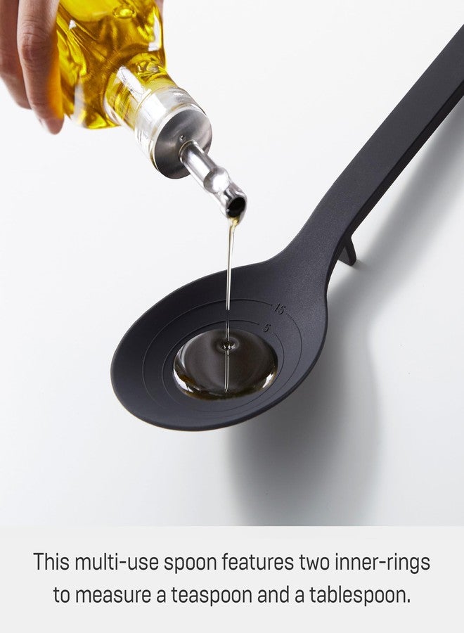 Yamazaki Home Tower Silicone Kitchen Spoon, Hygenic With Integrated Tool Rest, Floating Clean Design - Silicone - Image 3