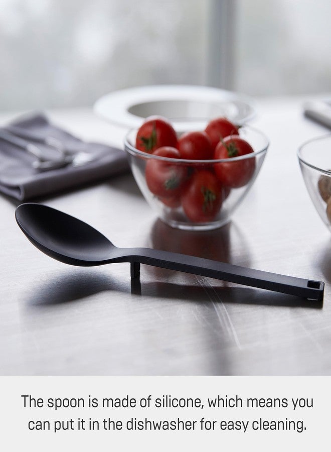 Yamazaki Home Tower Silicone Kitchen Spoon, Hygenic With Integrated Tool Rest, Floating Clean Design - Silicone - Image 4