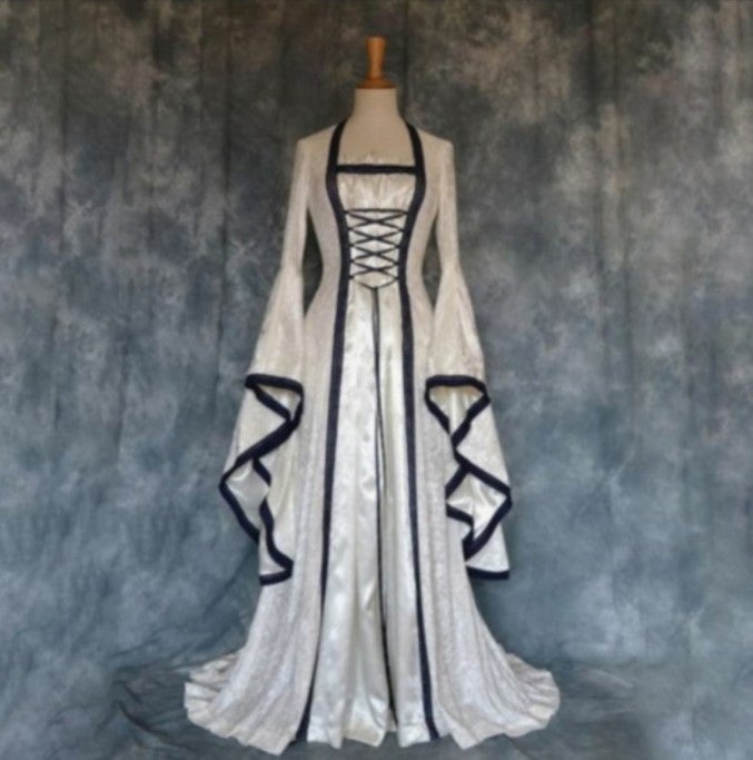 2023 New Halloween Dress Wish Explosions Medieval Artistic Retro Cosplay Dress - Image 3