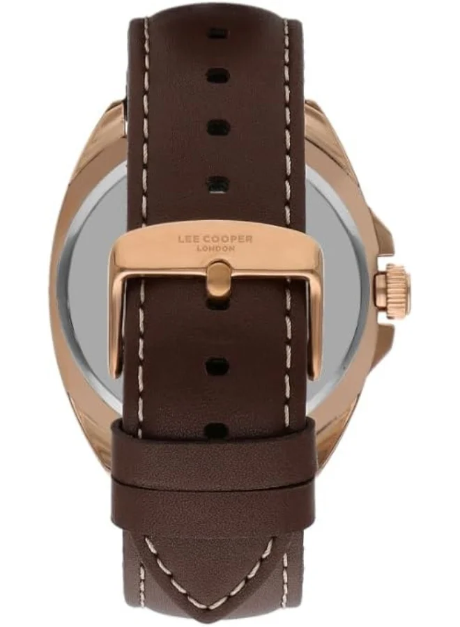 Lee Cooper Lee Cooper Men's 2315-20p Movement Watch, Analog Display and Leather Strap - LC07858.444, Brown