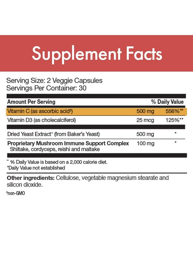 stop aging now Stop Aging Now - Immunity Defense with EpiCor - Immune Support Supplement - Vitamin C, Vitamin D, Dry Yeast and Mushroom Complex - Shiitake, Cordyceps, Reishi and Maitake Mushroom - 60 Vcaps - Image 3