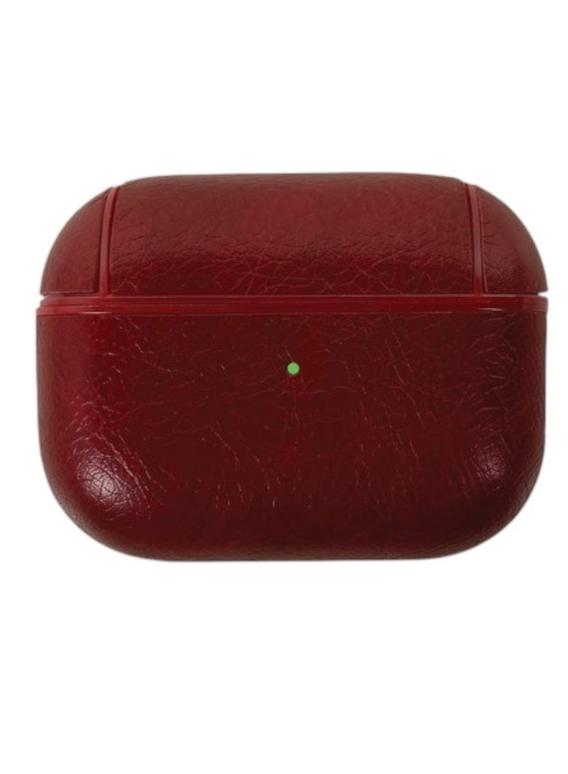 AirPods 4th Generation Case Leather Case, Compatible with AirPods 4 Gen (2024) (USB-C), Compatible with MagSafe, Drop Protection Cover with Lanyard, Orbit Hybrid Case, Red - Image 1