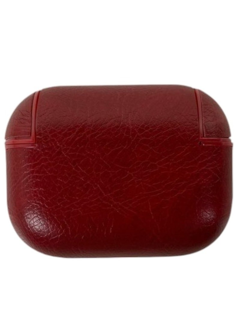 AirPods 4th Generation Case Leather Case, Compatible with AirPods 4 Gen (2024) (USB-C), Compatible with MagSafe, Drop Protection Cover with Lanyard, Orbit Hybrid Case, Red - Image 2