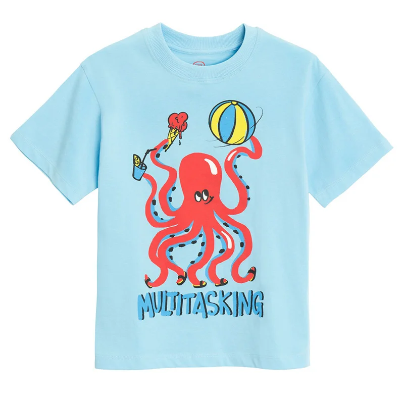 Cool Club by SMYK BLUE COTTON T-SHIRT S/S