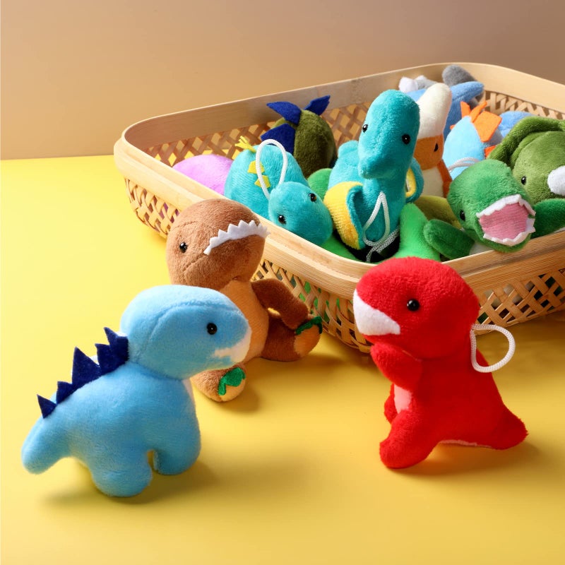 FANELEQU 20 Pack Dinosaur Plush Stuffed Set  Mini Animal Cute Dinosaur Figures  Soft Keychain Toy For Kids Toddler Goodie Bag Filler  Doll Machine  Treasure Carnival Prizes Birthday Party Favors Gifts - Image 5