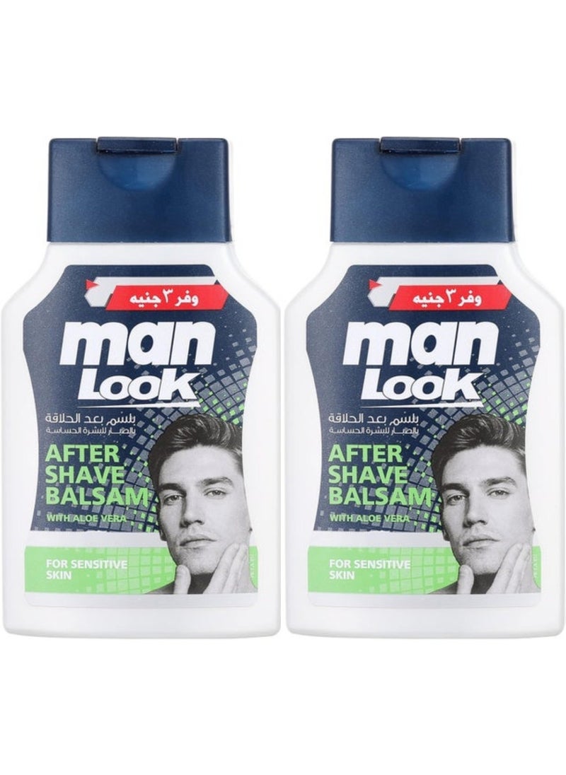 Man look Two Pieces Of After Shave Balsam With Aleo Vera For Sensitive Skin  - Image 1