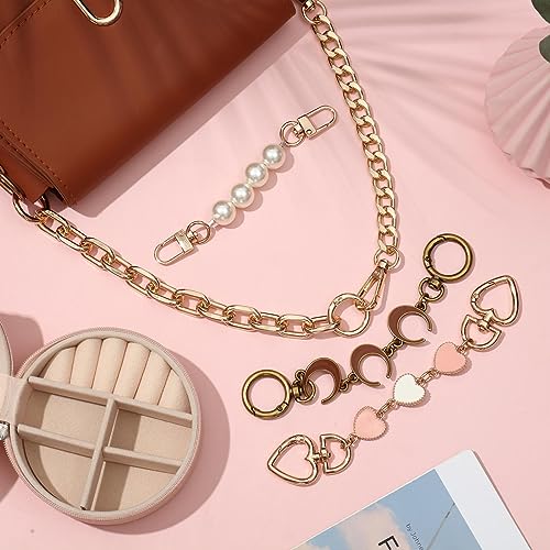 Remuuly 5 Pcs Bag Extender Chain Purse Strap Extender Gold Metal Bag Replacement Chain for Handbag Crossbag ShoulderBag Making Supplies Purse Chains Accessories(Stylish) - Image 3