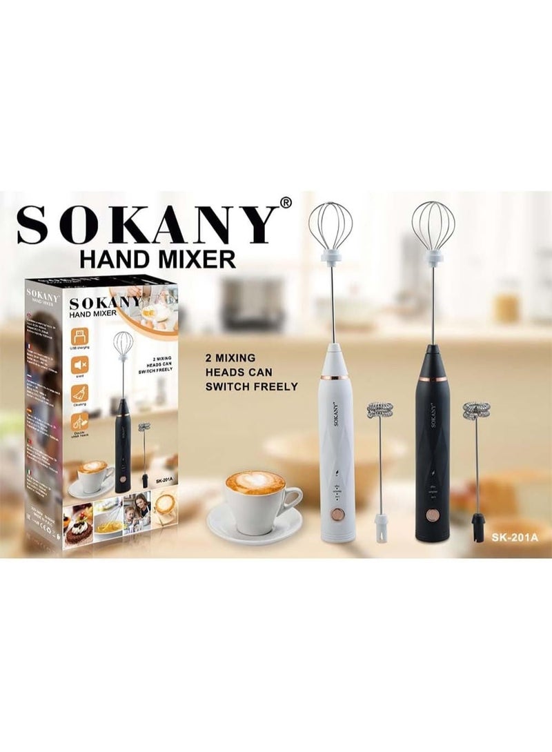 sokany Hand Mixer Milk Frother Coffee Drink Foamer Whisk Mixer Stirrer SK-201A - Image 2