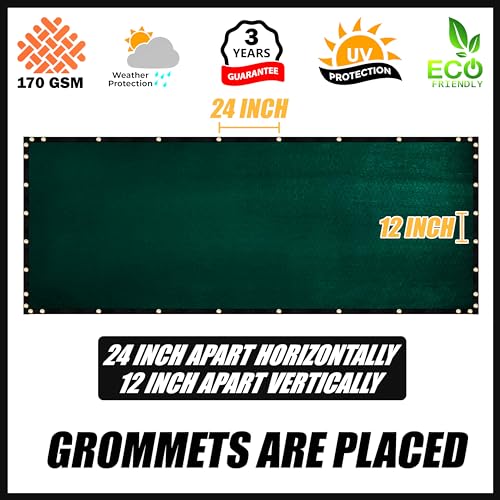 Royal Shade 6' x 50' Green Fence Privacy Screen Cover Windscreen with Heavy Duty Brass Grommets - Cable Zip Ties Include (We Make Custom Size) - Image 4