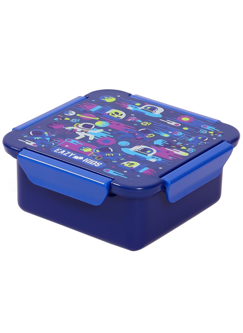 Eazy Kids Lunch Box With BPA And Phthalates Free Material, Astronauts - Blue, 650Ml  - Image 1