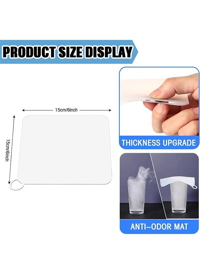 إم إكس إن 4 قطع من غطاء تصريف الأرضية السيليكون المربع للحوض/المطبخ/الحمام، حصيرة الصرف الصحي المضادة للرائحة، سدادات تصريف إزالة الروائح الكريهة، سدادة رائحة تصريف الأرضية - Image 2