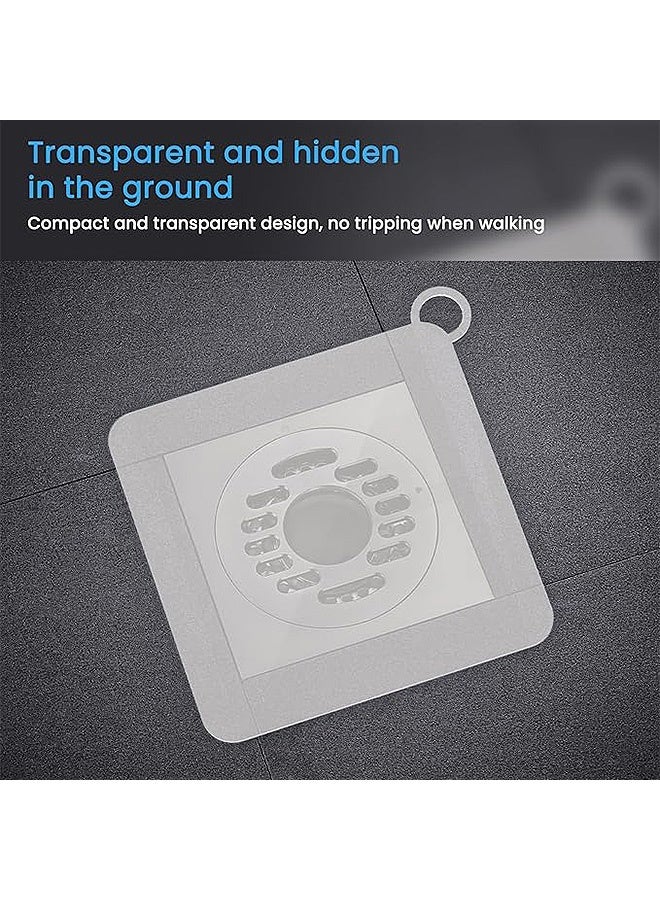 إم إكس إن 4 قطع من غطاء تصريف الأرضية السيليكون المربع للحوض/المطبخ/الحمام، حصيرة الصرف الصحي المضادة للرائحة، سدادات تصريف إزالة الروائح الكريهة، سدادة رائحة تصريف الأرضية - Image 4