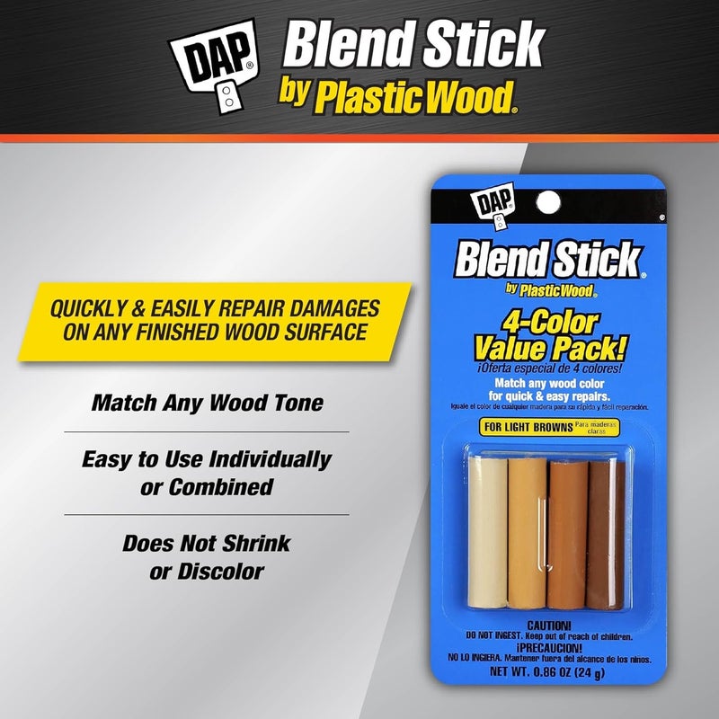 Dap Plastic Wood Blend Sticks 4-Pack, Light Browns (7079804101) - Image 1