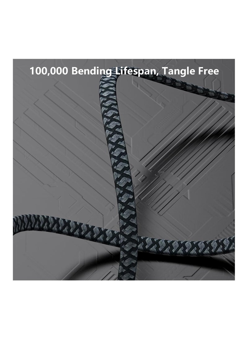 4 in 1 USB C Cable L-Port Cable, 60W Fast Charging Cord, Flat Nylon Braided Anti-Tangle Charger Cord with Velcro, Multi Charging Cable Combo Compatible with IP, Type C Cell Phones, 4ft, Not for Pad