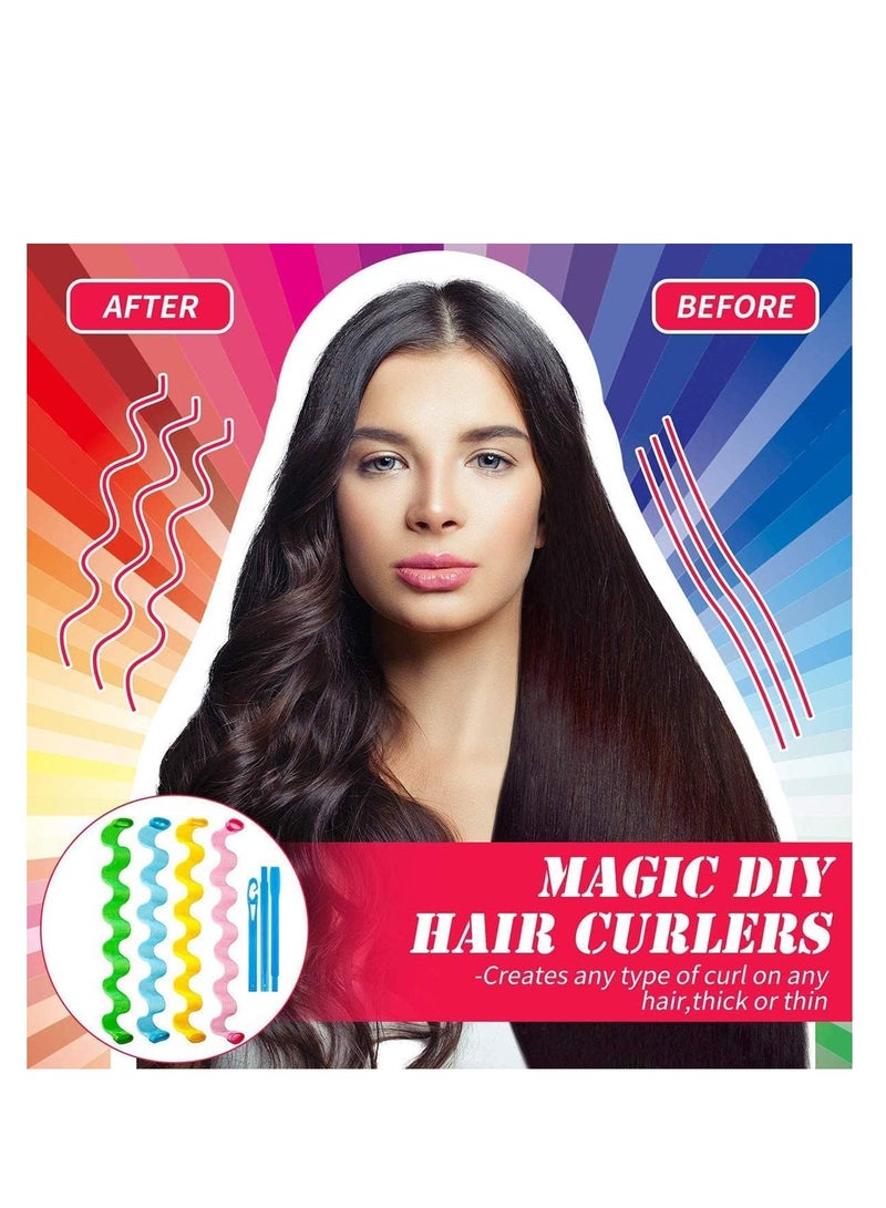 Wave Curl Formers Heatless Hair Curler for Medium to Long Hair Hair Style Tools Set with Styling Hooks for Women and Girls Heatless Spiral Curlers Hair Rollers Wave Styles - Image 3