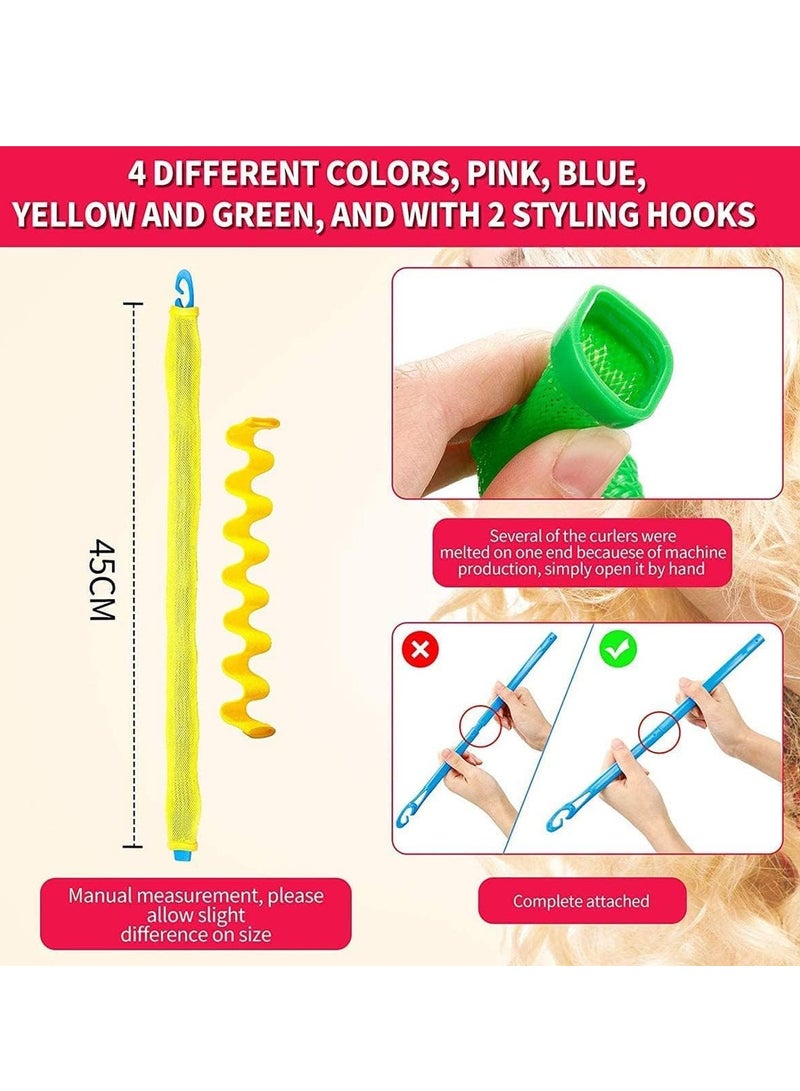 Wave Curl Formers Heatless Hair Curler for Medium to Long Hair Hair Style Tools Set with Styling Hooks for Women and Girls Heatless Spiral Curlers Hair Rollers Wave Styles - Image 5