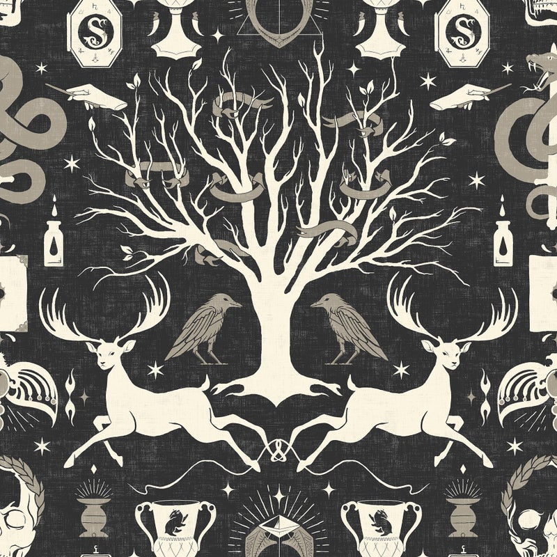 RoomMates Harry Potter Horcrux Black Damask Peel and Stick Wallpaper by RoomMates, RMK12781PLW - Image 1
