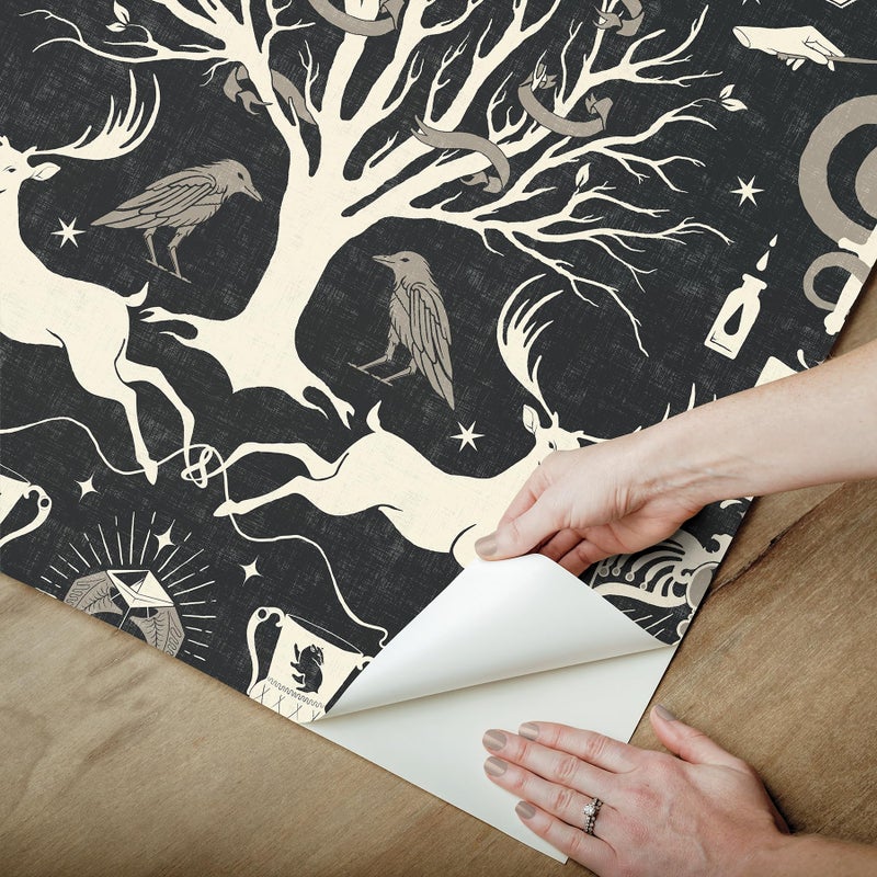 RoomMates Harry Potter Horcrux Black Damask Peel and Stick Wallpaper by RoomMates, RMK12781PLW - Image 5