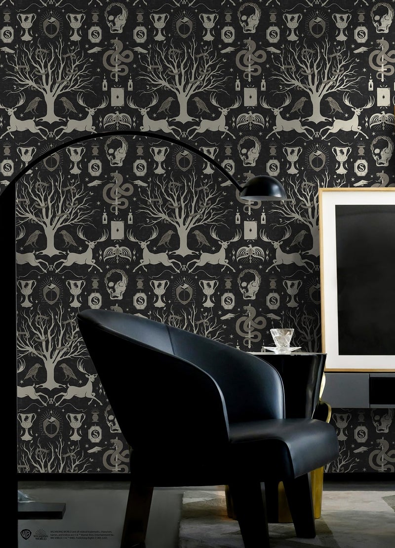RoomMates Harry Potter Horcrux Black Damask Peel and Stick Wallpaper by RoomMates, RMK12781PLW - Image 3