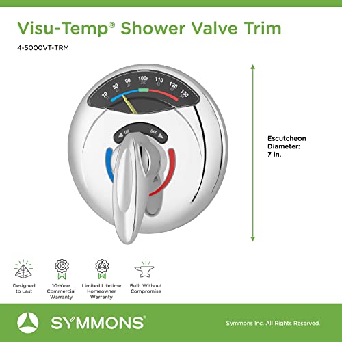 Symmons 45000VTTRM VisuTemp Shower Valve Trim in Polished Chrome Valve Not Included - Image 3