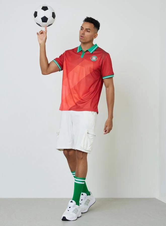 Styli Active Men Morocco Short Sleeve Jersey FIFA Football Polo