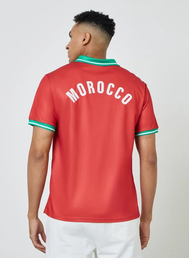 Styli Active  Men Morocco Short Sleeve Jersey FIFA Football Polo for Men | Best Price UAE