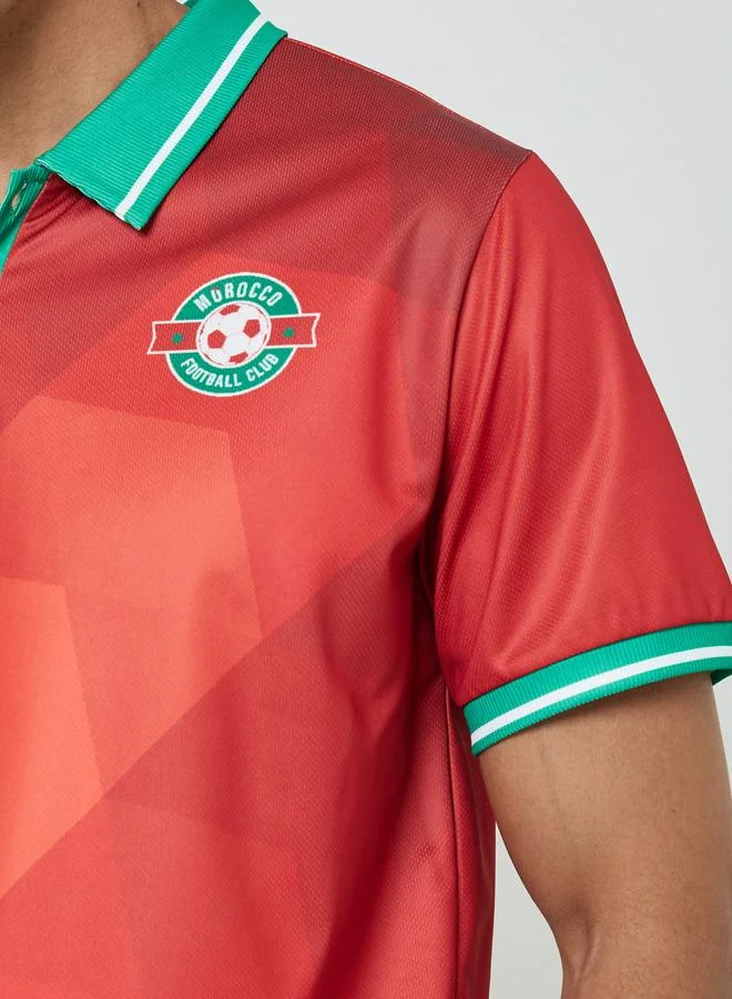 Styli Active  Men Morocco Short Sleeve Jersey FIFA Football Polo for Men | Best Price UAE