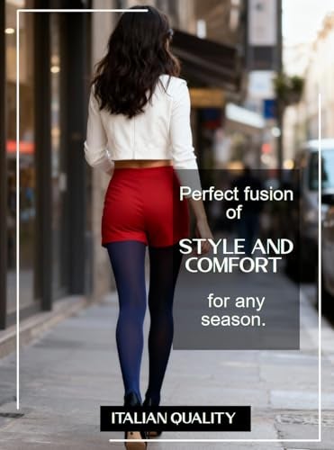 Mila Marutti Navy Tights for Women - Elegant and Comfortable Tights for Women - Semi Opaque Hosiery Stockings - Navy Blue, S - Image 4
