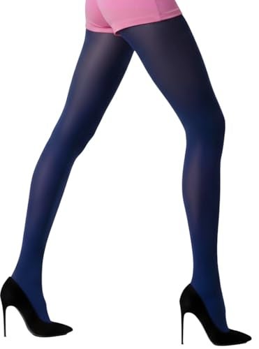 Mila Marutti Navy Tights for Women - Elegant and Comfortable Tights for Women - Semi Opaque Hosiery Stockings - Navy Blue, S - Image 1