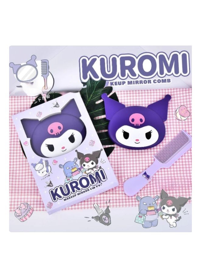 Generic Brand Kuromi Makeup Mirror Comb Set - Image 2