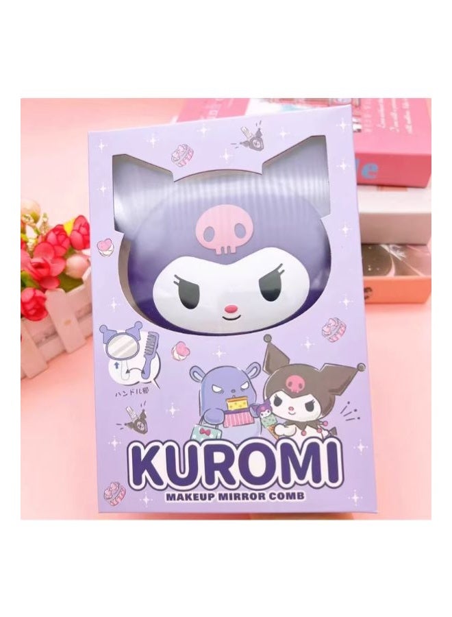 Generic Brand Kuromi Makeup Mirror Comb Set - Image 1