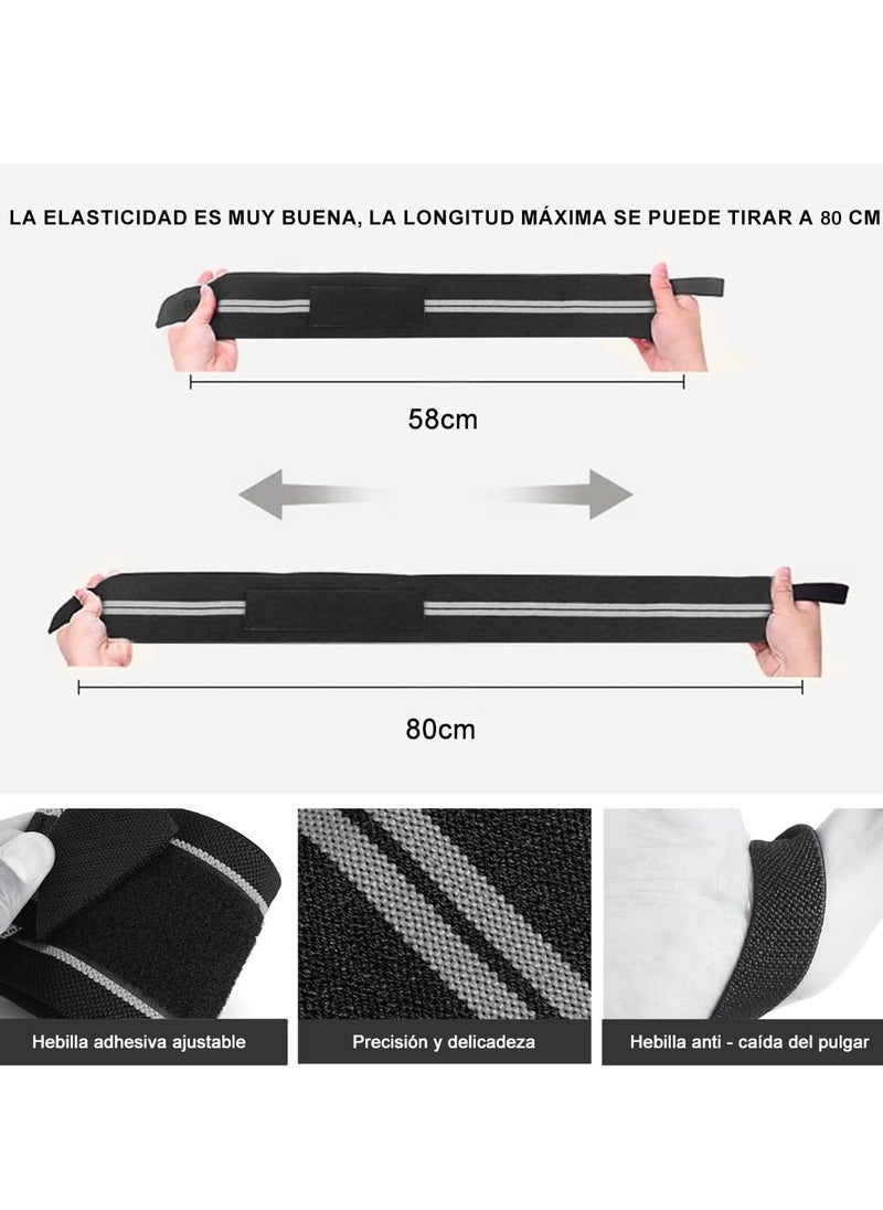 Gym Wristbands, Wrist Straps for Men and Women, Increase Pressure, Protect Pulses, Suitable for Training, Gym, Weight Lifting, etc. (1 pair)