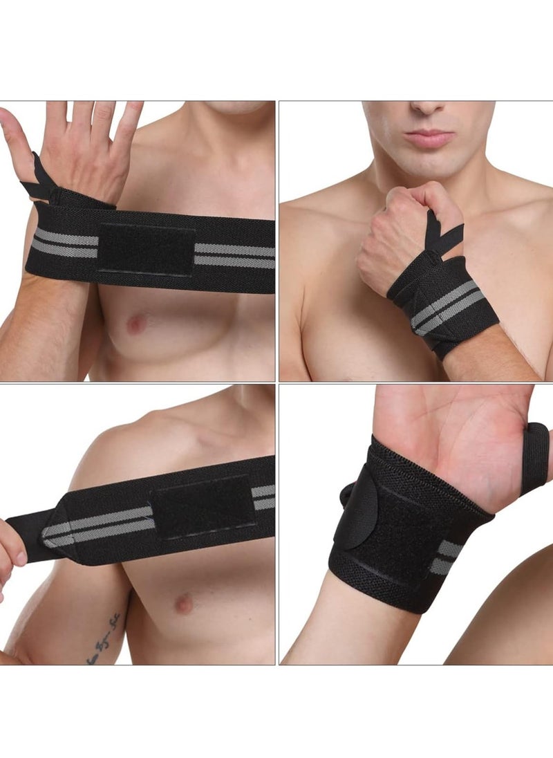 Gym Wristbands, Wrist Straps for Men and Women, Increase Pressure, Protect Pulses, Suitable for Training, Gym, Weight Lifting, etc. (1 pair)