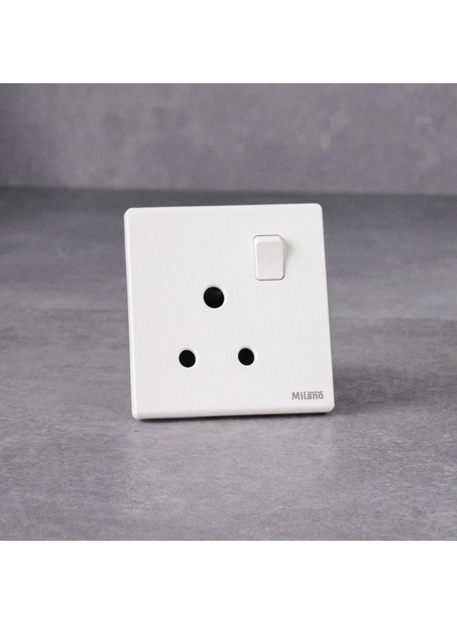 DANUBE HOME Milano 15A Socket Electrical Switches Sockets Outlets For Home Appliances Office Hotel Conventional Construction Project Aura Wh  - Image 1